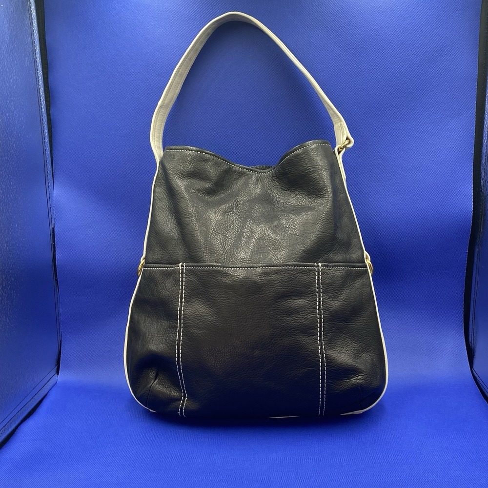 American leather co stratford hobo Black And White leather bag new with tags - Picture 6 of 12